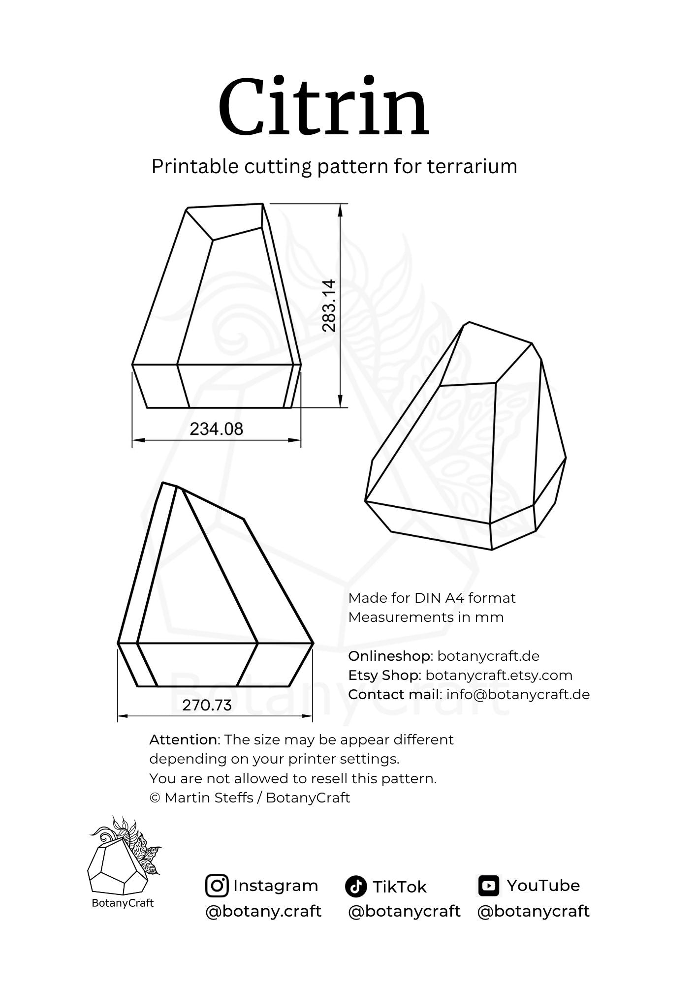 Pattern – Terrarium "Citrin" (Digital Download)